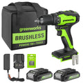 24V Brushless 1/2" 310 in/lbs Drill Kit: (2) 2Ah Batteries and Charger, 8-piece Bit Set and Tool Bag Included MegaBDM