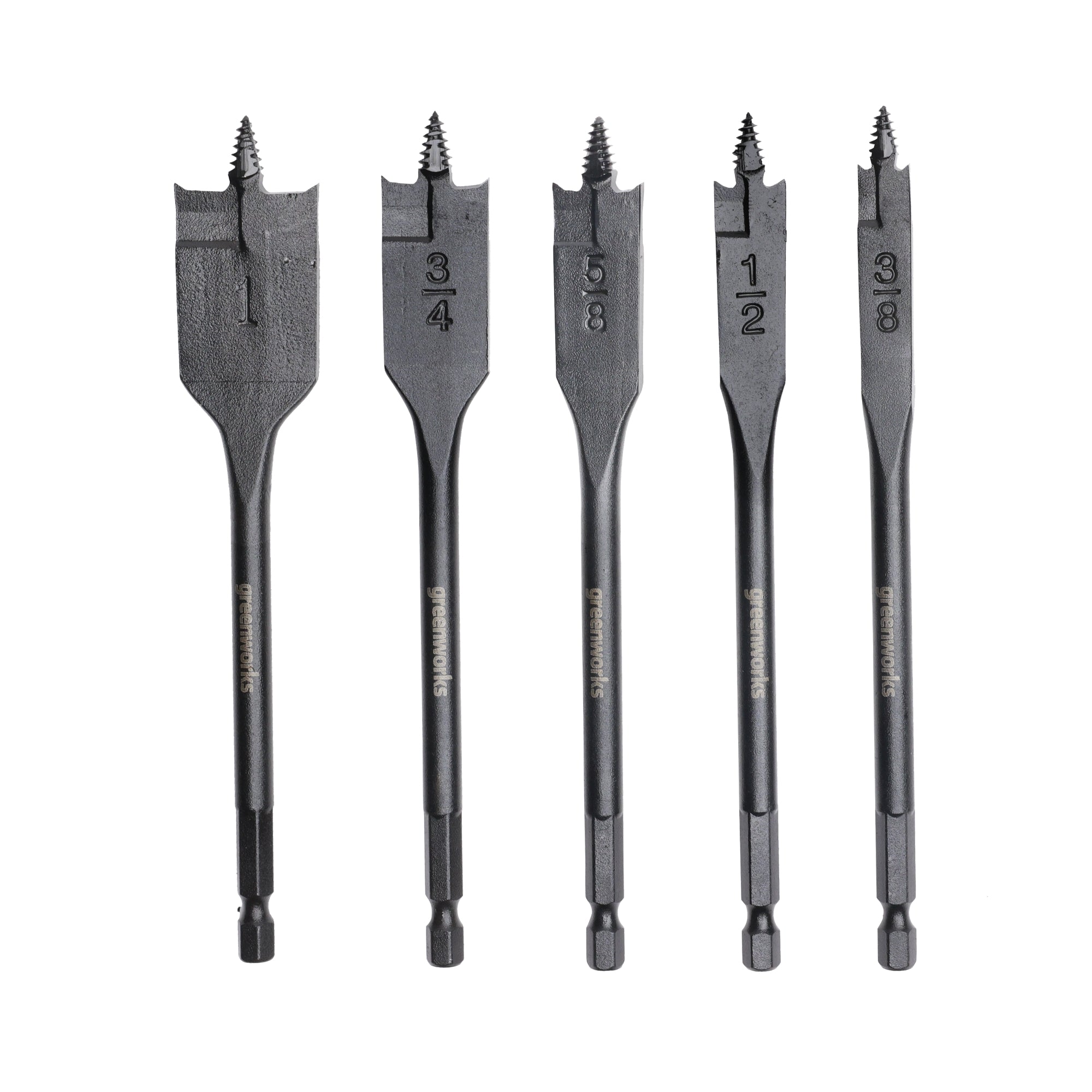 Pro 5-PC Spade Drill Bit Set w/ Full Threaded Pilot Point MegaBDM