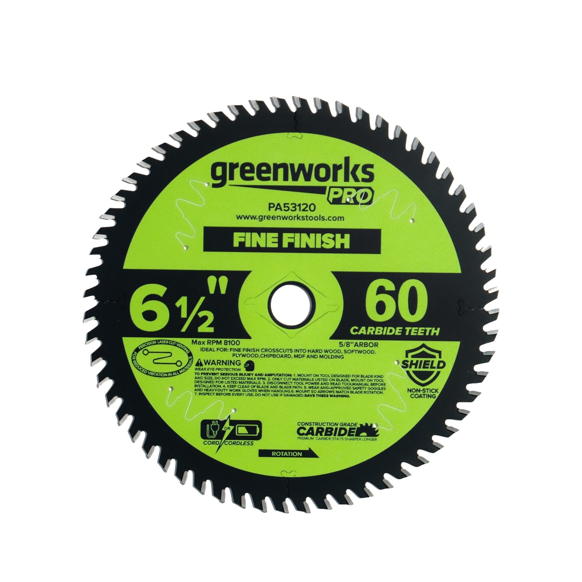 Pro 60-Tooth 6-1/2" Demolition Circular Saw Blade with Construction-Grade Carbide Teeth MegaBDM