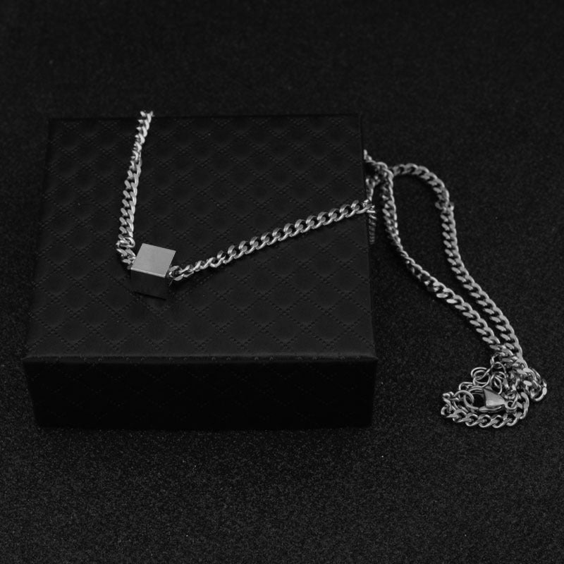 Women's & Men's Titanium Steel Square Personality Necklace MegaBDM