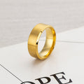 Men's Double Bevel Matte Stainless Steel Fashion Personality Ring - 8mm Gold / No. 6 MegaBDM