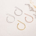 Fashion Glamorous Unique Sterling Sier Eardrops Rings - White gold color / 07 Line Earrings MegaBDM