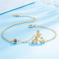 Colored Gems Plated Natural Citrine Olivine Bracelet MegaBDM