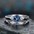 Classy Women's Fashion Zircon Two-piece Emerald Rings - Blue / No. 5 MegaBDM