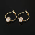 Colorful Crystals Lucky Ball Bead Ear Earrings - White diamond MegaBDM