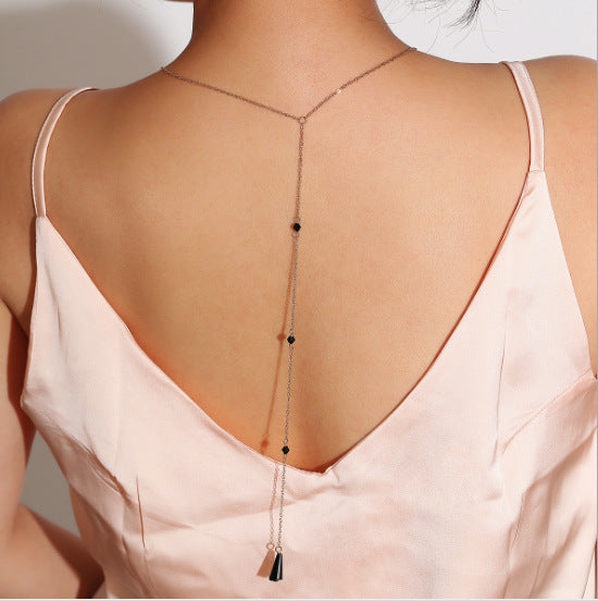 Drop-shaped Back Chain Female Personalized Long Necklace MegaBDM