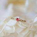 Women's Heart Copper Love Heart-shaped Zircon With Rings - Gold Red Diamond / No. 5 MegaBDM