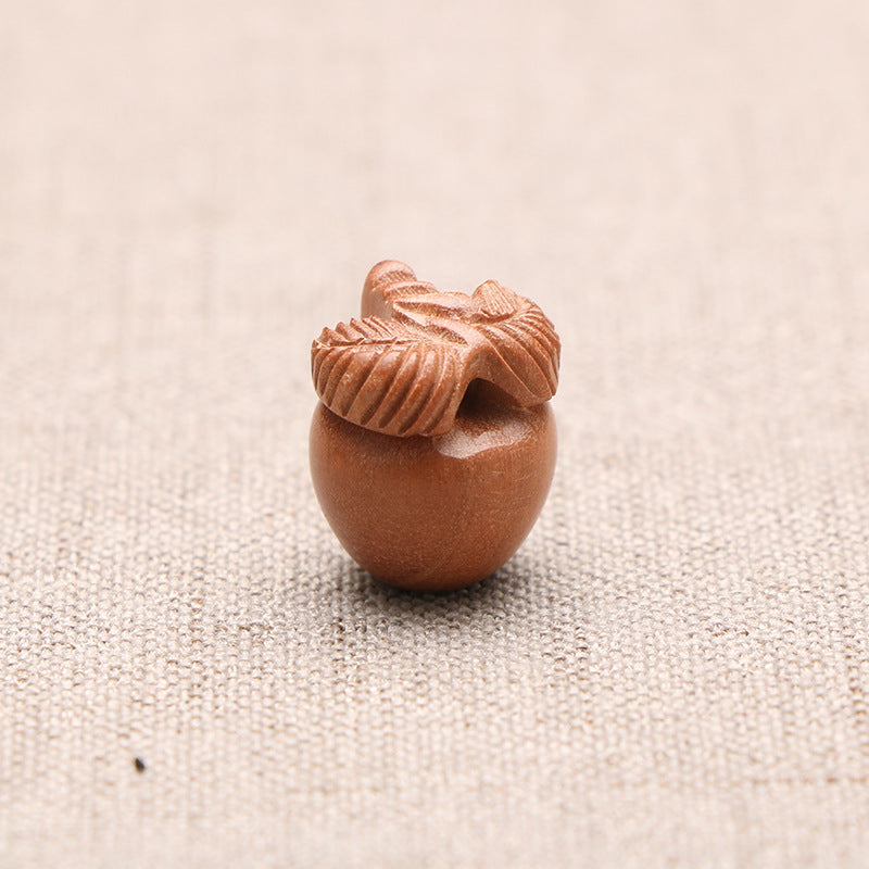 Peach Wood Two-color Lotus Corn Apple Pit Stitching Bracelet - Little apple MegaBDM