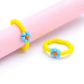 Handmade Ya Woven Little Flower Fresh Ring - V002 Yellow Blue Orange MegaBDM