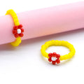 Handmade Ya Woven Little Flower Fresh Ring - V002 Yellow Red White MegaBDM