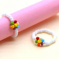 Handmade Ya Woven Little Flower Fresh Ring - V002 White Color Yellow MegaBDM