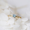 Women's Heart Copper Love Heart-shaped Zircon With Rings - Gold Blue Diamond / No. 5 MegaBDM