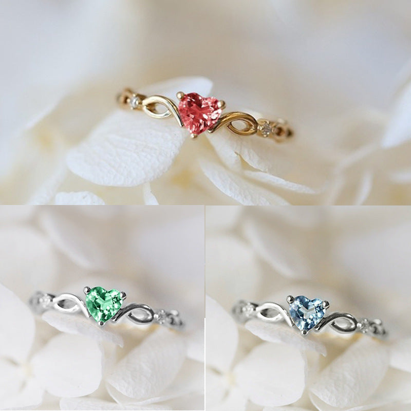 Women's Heart Copper Love Heart-shaped Zircon With Rings MegaBDM