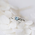 Women's Heart Copper Love Heart-shaped Zircon With Rings - Platinum Blue Diamond / No. 5 MegaBDM