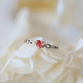Women's Heart Copper Love Heart-shaped Zircon With Rings - Platinum Red Diamond / No. 5 MegaBDM