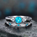 Classy Women's Fashion Zircon Two-piece Emerald Rings - Lake Blue / No. 5 MegaBDM