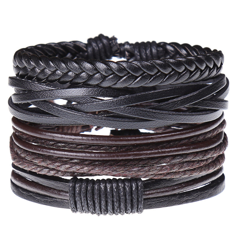 Men's Simple Retro Braided Leather Woven Hand Bracelets MegaBDM