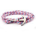 Navy Blue Color Nylon Rope Anchor Chain Couple Handmade Bracelet - QB-11 MegaBDM