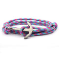 Navy Blue Color Nylon Rope Anchor Chain Couple Handmade Bracelet - QB-21 MegaBDM