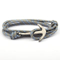 Navy Blue Color Nylon Rope Anchor Chain Couple Handmade Bracelet - QB-1 MegaBDM