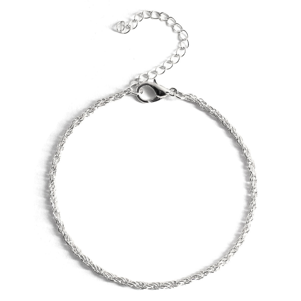 Classic Slouchy Running Volume Stall Alloy Bracelet - Silver