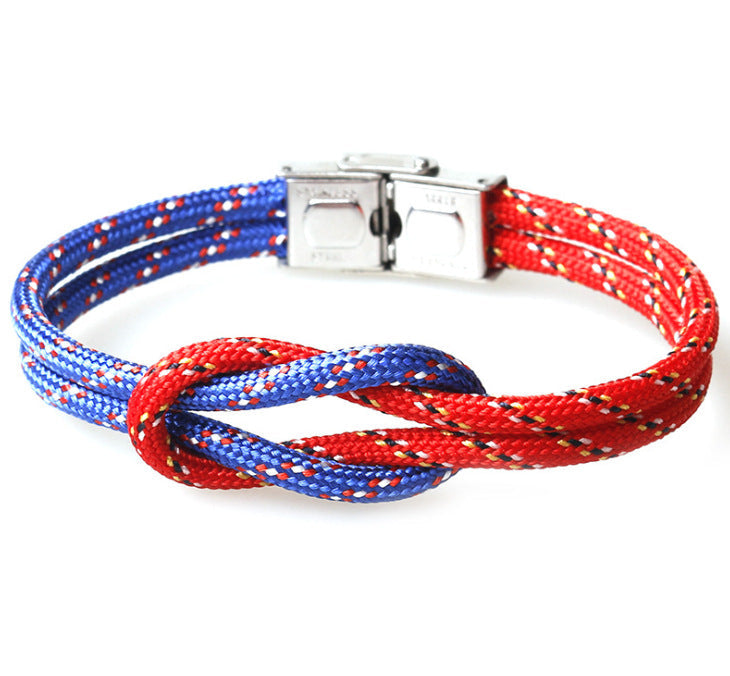 Women's & Men's Stainless Steel Snap Joint Fashion Navy Style Parachute Cord Truelove Bracelets - Blue Camouflage Orange Camouflage MegaBDM