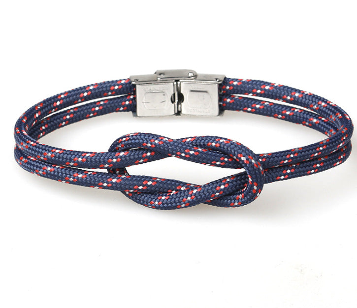 Women's & Men's Stainless Steel Snap Joint Fashion Navy Style Parachute Cord Truelove Bracelets - Cherry Blossom MegaBDM