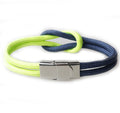 Women's & Men's Stainless Steel Snap Joint Fashion Navy Style Parachute Cord Truelove Bracelets - Dark Blue Fluorescent Green MegaBDM
