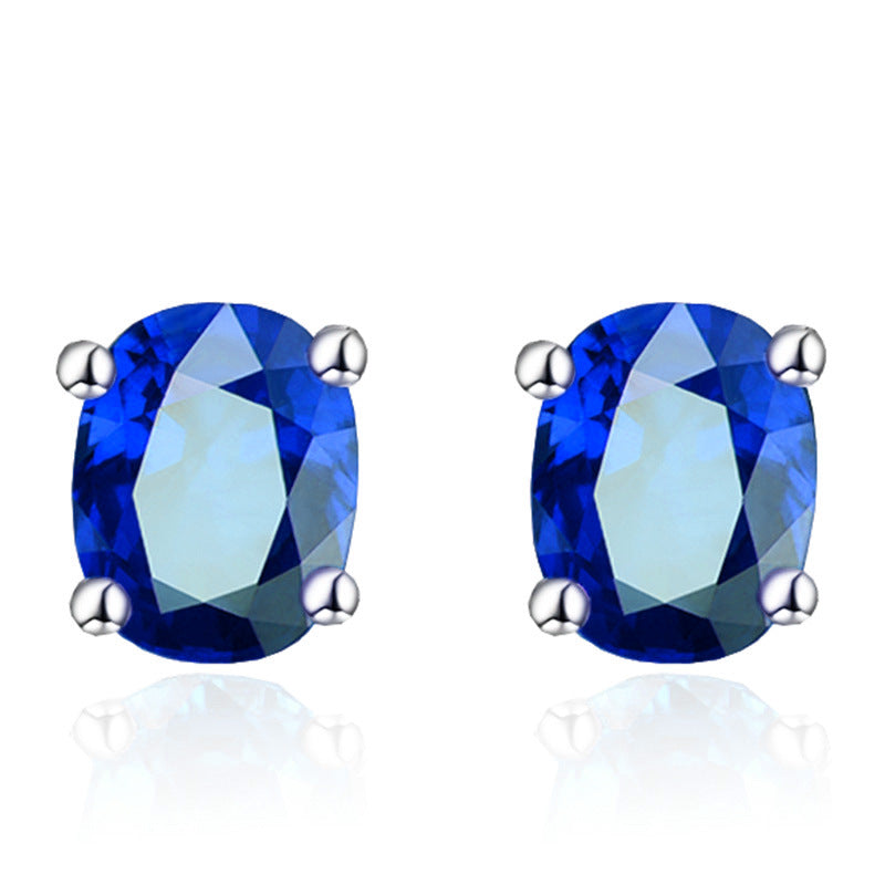 Version Stylish Simple Versatile Temperament Single Diamond Color Ear Line - Dark Blue MegaBDM