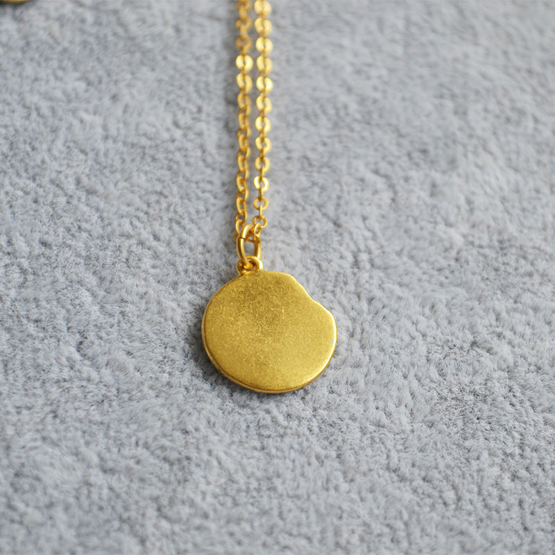 Niche Retro Golden Constellation Embossed Pattern Necklaces MegaBDM