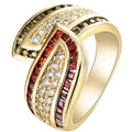 Olivine Garnet White Topaz Gemstone Popular Ring - Cr6313 Gold / No. 6 MegaBDM