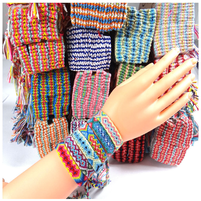 Ethnic Colorful Cotton Thread Friendship Hand Anklets MegaBDM