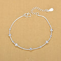 Korean Style Sier Polished Frosted Lucky Beads Bracelet - Original Bracelet Style / 30% Silver Plated MegaBDM
