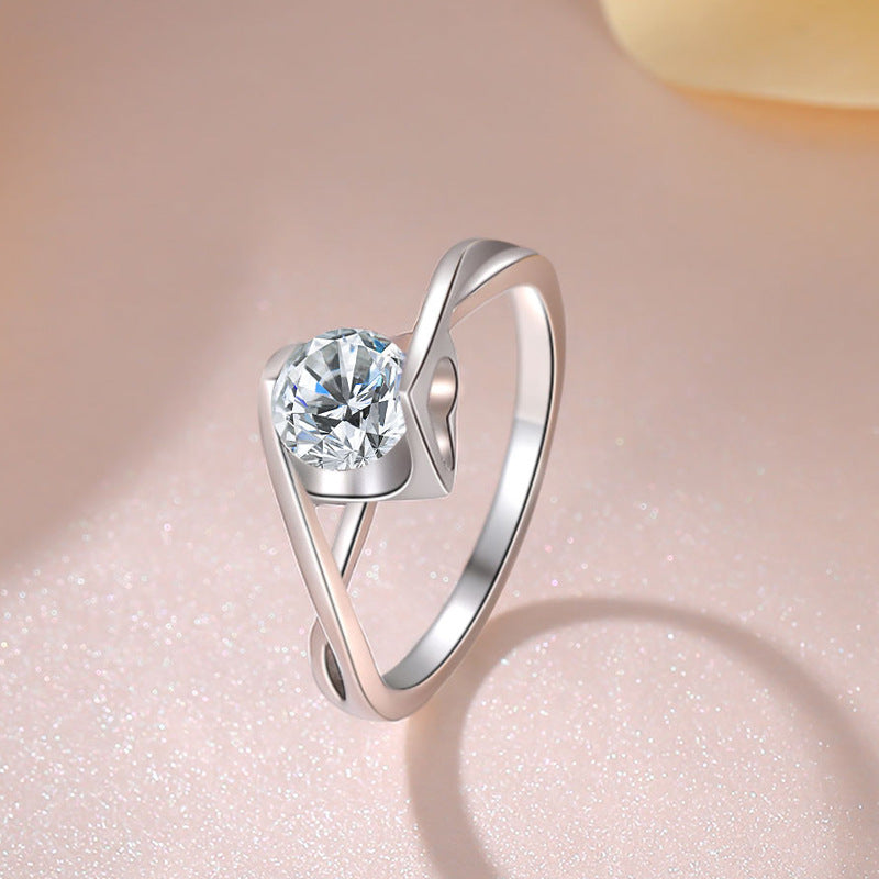 Women's Karat Angel Kiss Imitation Diamond Zircon Moissanite Twisted Arm Rings MegaBDM