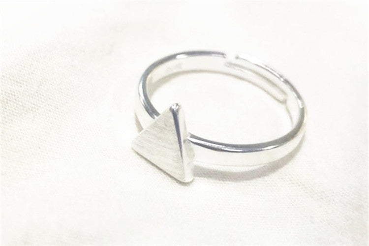 Fashion Geometry Pattern Square Round Smooth Opening Male Rings - Silver Q0352 MegaBDM