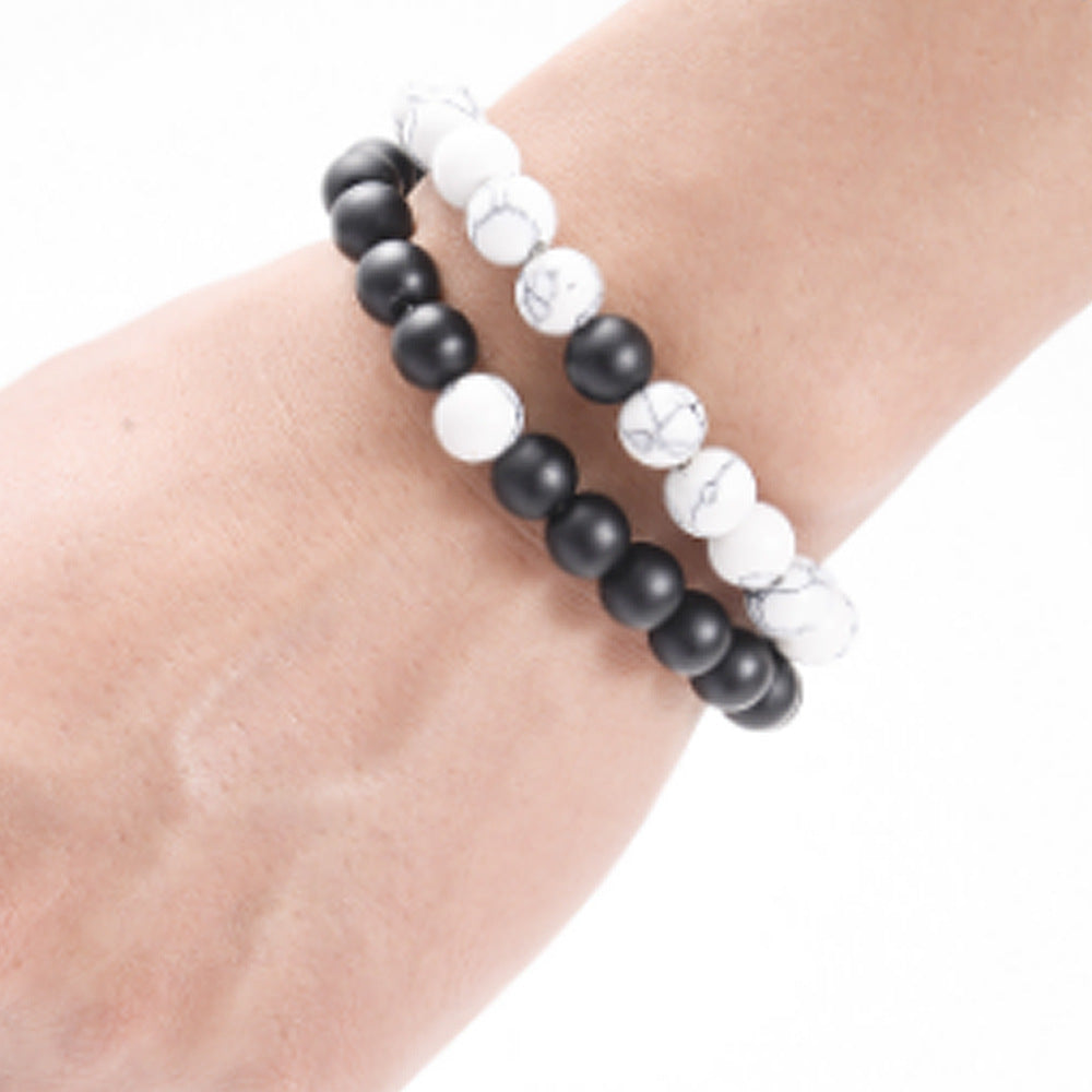 Charming Frosted Gemstone Two-piece Beaded Suit Bracelet - AB024 MegaBDM