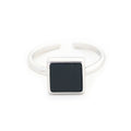 Fashion Geometry Pattern Square Round Smooth Opening Male Rings - Silver Jz0053 MegaBDM