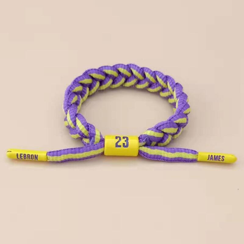 Women's Strap Basketball Shoelace Trendy Fashion Sports Wristband Star Male Curry Bracelets - James Light Purple MegaBDM
