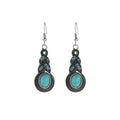 Blue Rhinestone Inlaid Turquoise Eardrops Suit Bohemian Earrings - Earrings A7204 MegaBDM