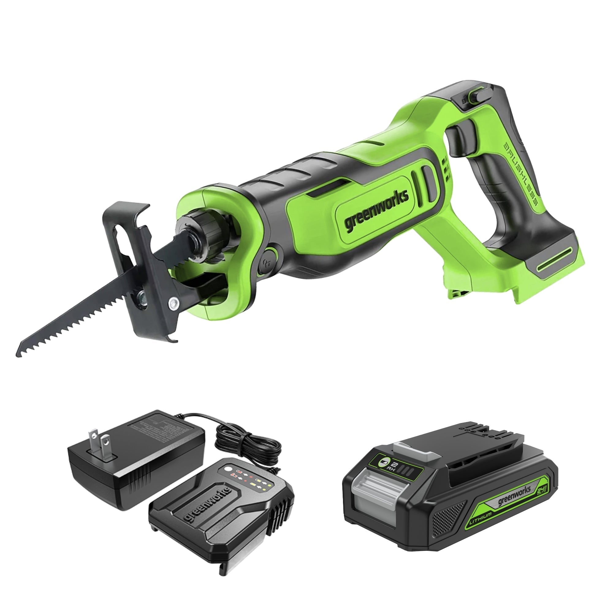24V 6" Reciprocating Saw w/ 2.0Ah Battery & Charger MegaBDM