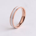 Fashion Personality Black White Epoxy Cold Wind Index Finger Female Ring - Rose Golden Size-White / No. 8 MegaBDM
