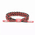 Women's Strap Basketball Shoelace Trendy Fashion Sports Wristband Star Male Curry Bracelets - Harden Black and Red MegaBDM