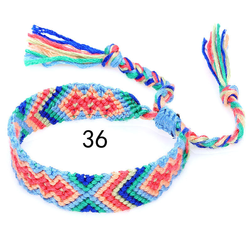 Ethnic Colorful Cotton Thread Friendship Hand Anklets - 36 MegaBDM