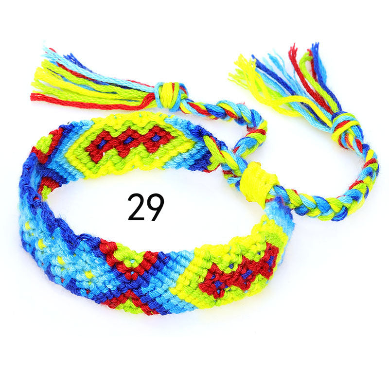Ethnic Colorful Cotton Thread Friendship Hand Anklets - 29 MegaBDM