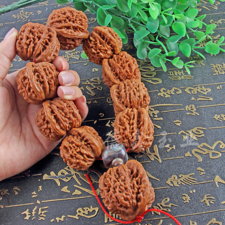 Men's Collection Walnuts Hand Play Kirin Pattern Officer's Walnut Primary Color Bracelet - Walnut Handheld Hand Pieces MegaBDM