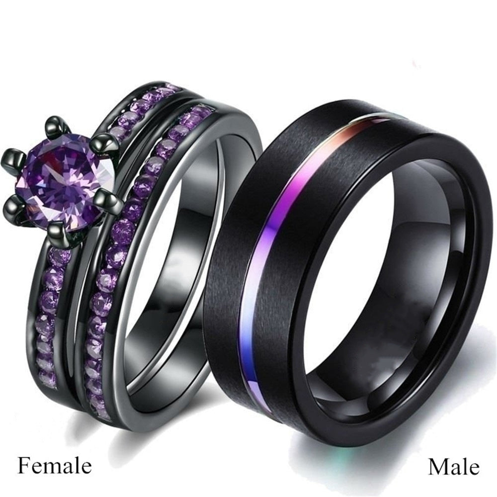 Women's Couple Combination Round Diamond Fashion Ring MegaBDM