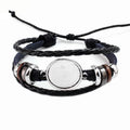 Women's & Men's Alloy Beads Handmade Woven Leather String Bracelet - D0009 MegaBDM