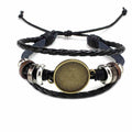 Women's & Men's Alloy Beads Handmade Woven Leather String Bracelet - D0008 MegaBDM