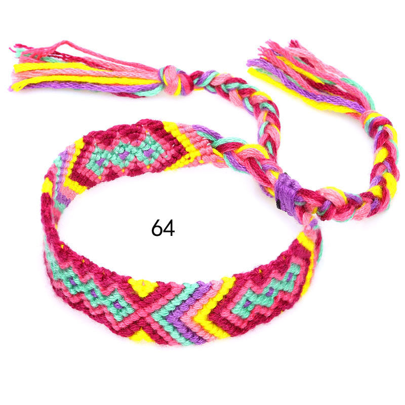 Ethnic Colorful Cotton Thread Friendship Hand Anklets - 64 MegaBDM