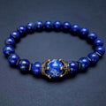 Men's Listed Charm Fashion Crown Tigereye Beaded Bracelet - Green Gold/Emperor Stone MegaBDM